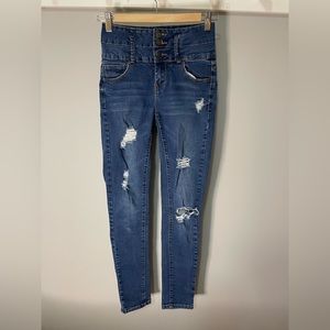 Women’s Super High-Waisted Ripped Skinny Jeans